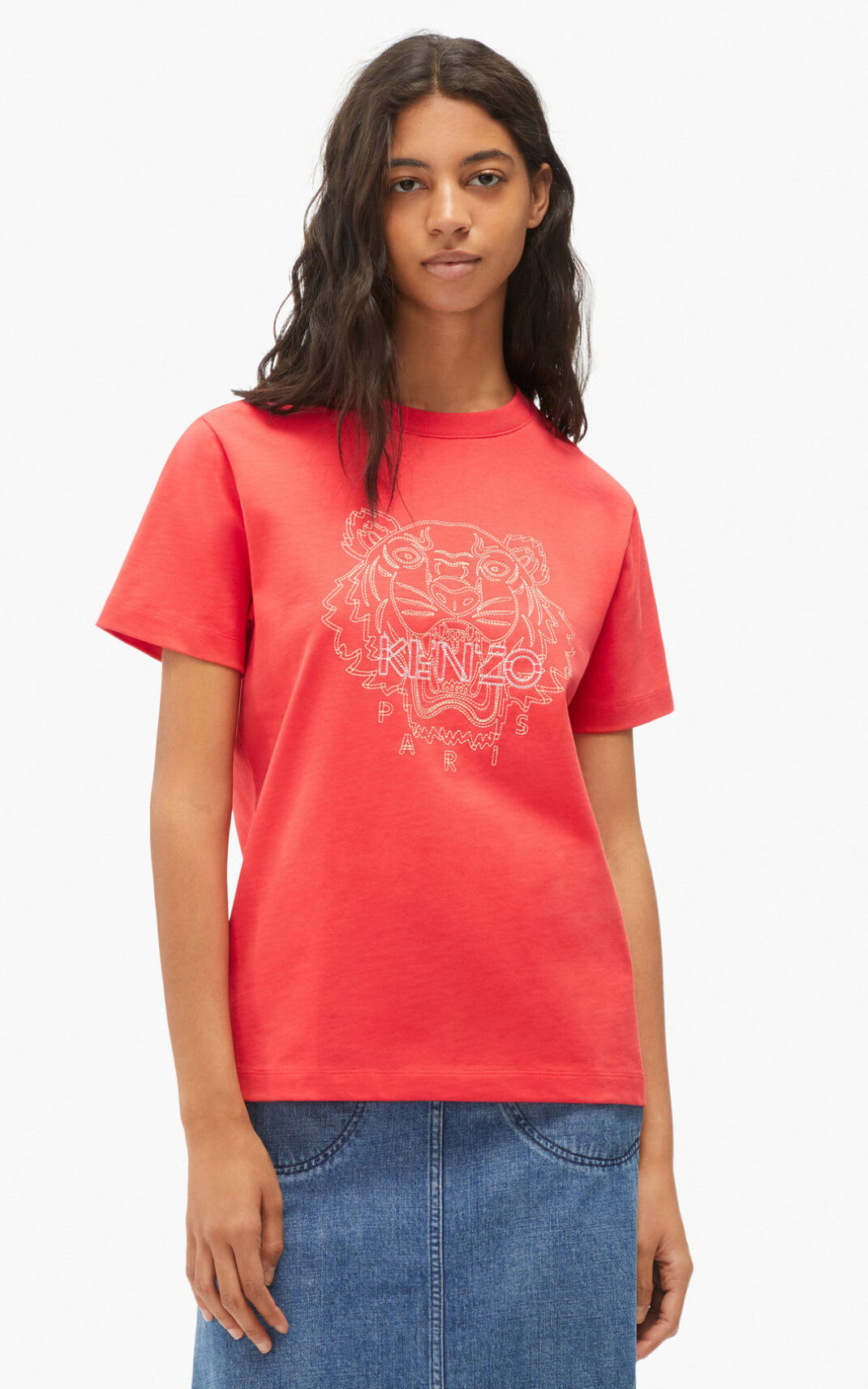 Kenzo Loose Tiger Camisetas Mujer Rojas | 4629780-LX